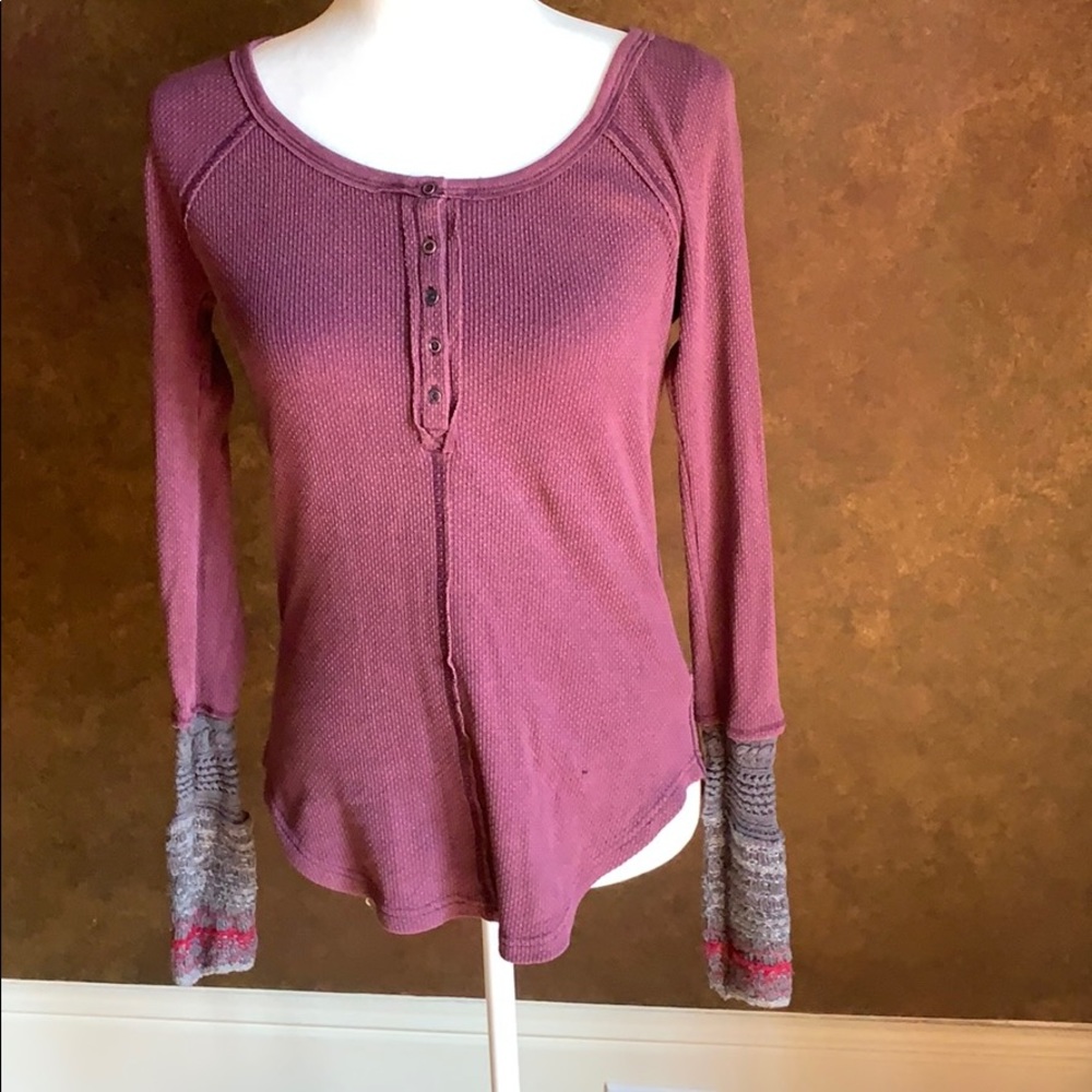 maroon free people sweater